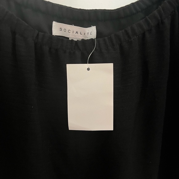 NWT Socialite Black Puffed Sleeves Mini Dress - Picture 3 of 3